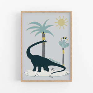 Brontosaurus Dino Personalised Print - Happy Joy Decor