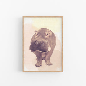 Neutral Hippo Photo Print - Happy Joy Decor