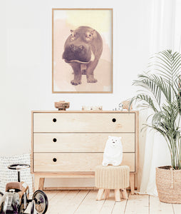 Hippo Neutral Kids Instant Download Print