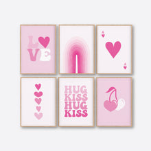 Load image into Gallery viewer, Pastel Pink Kiss Hug Instant Download Set of 6
