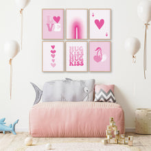 Load image into Gallery viewer, Pastel Pink Kiss Hug Instant Download Set of 6
