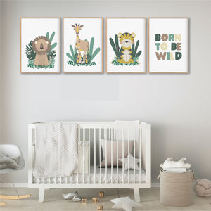Born to Be Wild Jungle Animal Instant Download - Jungle Nursery Prints - Happy Joy Decor