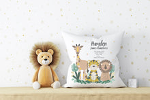 Load image into Gallery viewer, Jungle Animals Birth Stat Cushion

