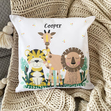 Load image into Gallery viewer, Jungle Animals Personalised Cushion
