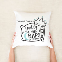 Load image into Gallery viewer, King Of Naps Personalised Cushion - Funny Personalised Gifts For Fathers Day - Happy Joy Decor
