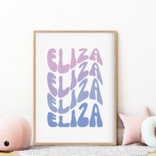 Load image into Gallery viewer, Girls Retro Wavy Name Print
