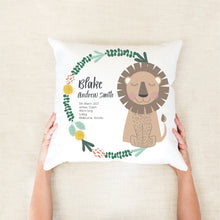 Load image into Gallery viewer, Lion Birth Stat Cushion
