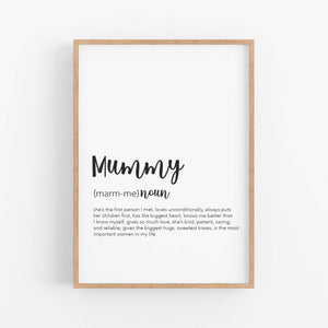 Mummy Definition Print - Mothers Day Gift - Happy Joy Decor