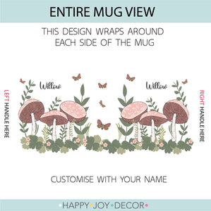 Personalised Boho Mushroom Mug