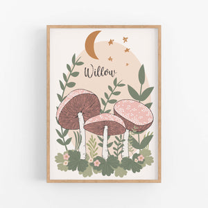 Personalised Mushroom Print - Happy Joy Decor