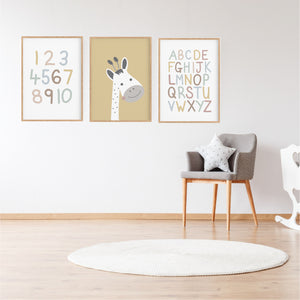Alphabet Print - Kids Wall Art - Playroom Decor - Happy Joy Decor