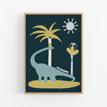 Load image into Gallery viewer, Brontosaurus Dino Personalised Print - Happy Joy Decor
