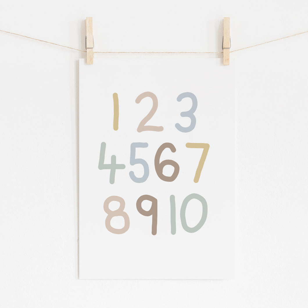 Number Print - Kids Wall Art - Playroom Decor - Happy Joy Decor