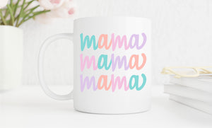 Pastel Stacked Mama Png Sublimation - Happy Joy Graphics
