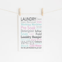 Load image into Gallery viewer, Laundry Typography Wall Art Print - Laundry Art - Happy Joy Decor

