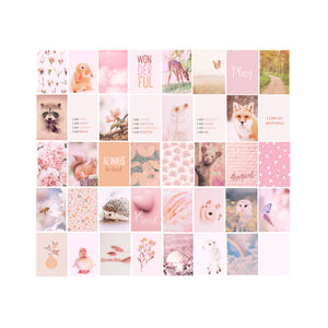 Pink Woodlands Photo Collage Instant Download - Girls Bedroom Printables - Happy Joy Decor