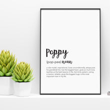 Load image into Gallery viewer, Poppy Definition Print - Gifts for Grandparents - Fathers day - Happy Joy Decor
