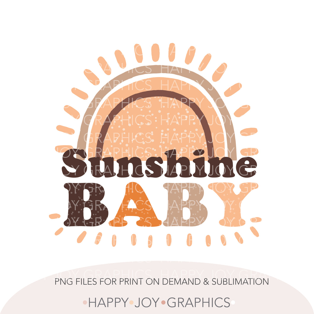 Retro Sunshine Baby png Sublimation - Happy Joy Graphics