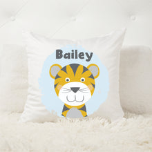 Load image into Gallery viewer, Tiger personalised kids cushion - HAPPY JOY DECOR
