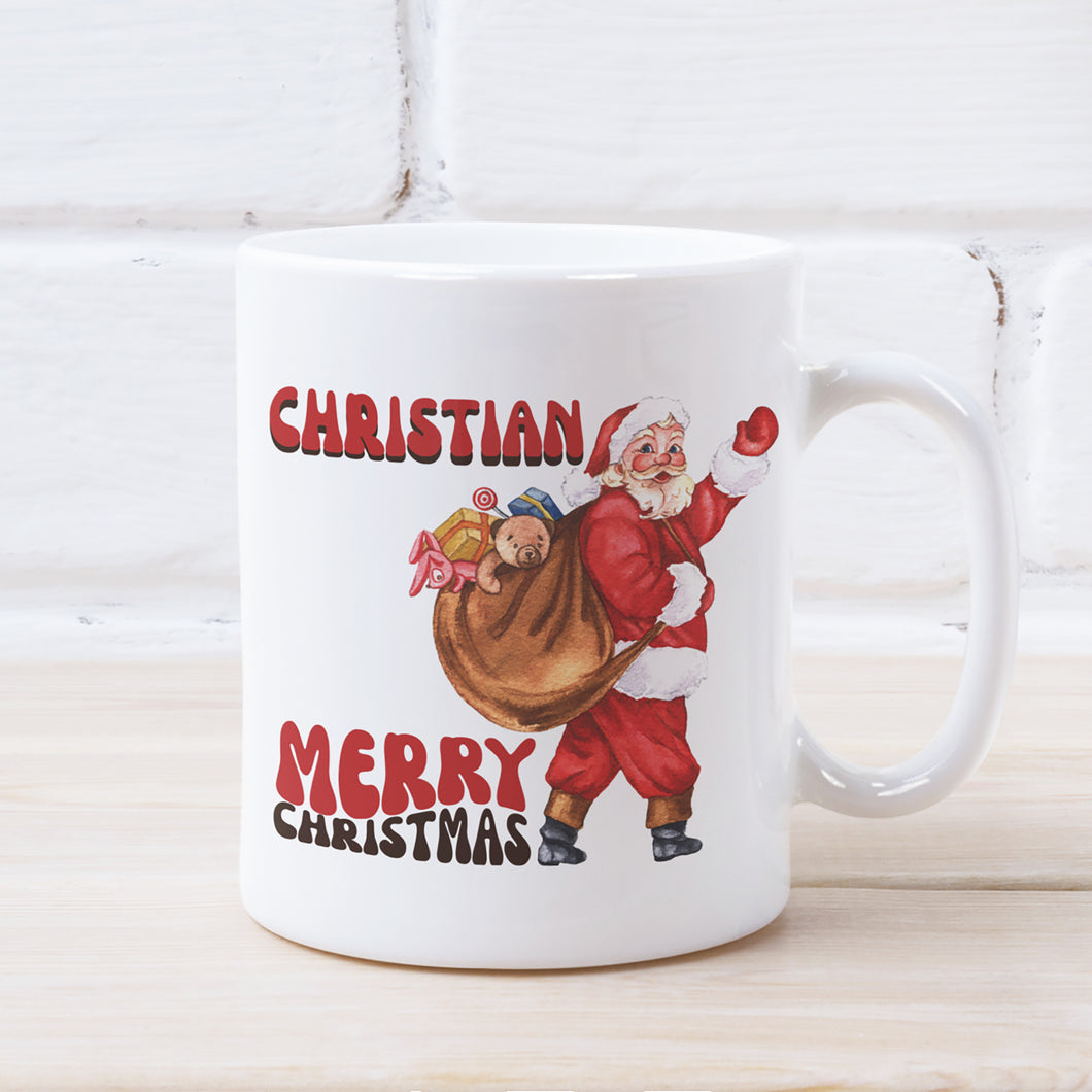 Vintage Santa Clause Personalised Christmas Mug - Happy Joy Decor