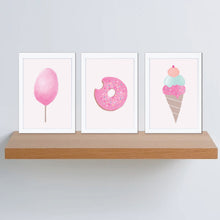 Load image into Gallery viewer, Watercolour Fairy Floss, Doughnut, Ice Cream Printable Wall Art - Happy Joy Decor
